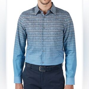 Perry Ellis Men's Color Dash Print Long Sleeve Button-Down Stretch Shirt